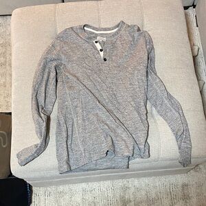 rag & bone Gray Long Sleeve Henley Shirt